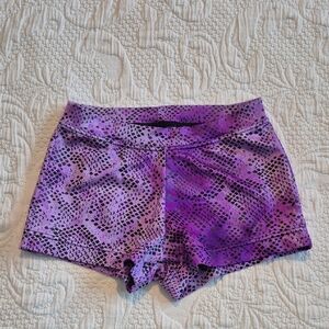 Capezio girls small purple and black boyshort dance shorts EUC